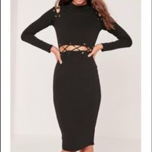 Black cut out Midi Dress